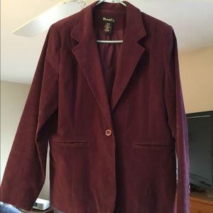 Maroon Corduroy Blazer; Denim and Co.